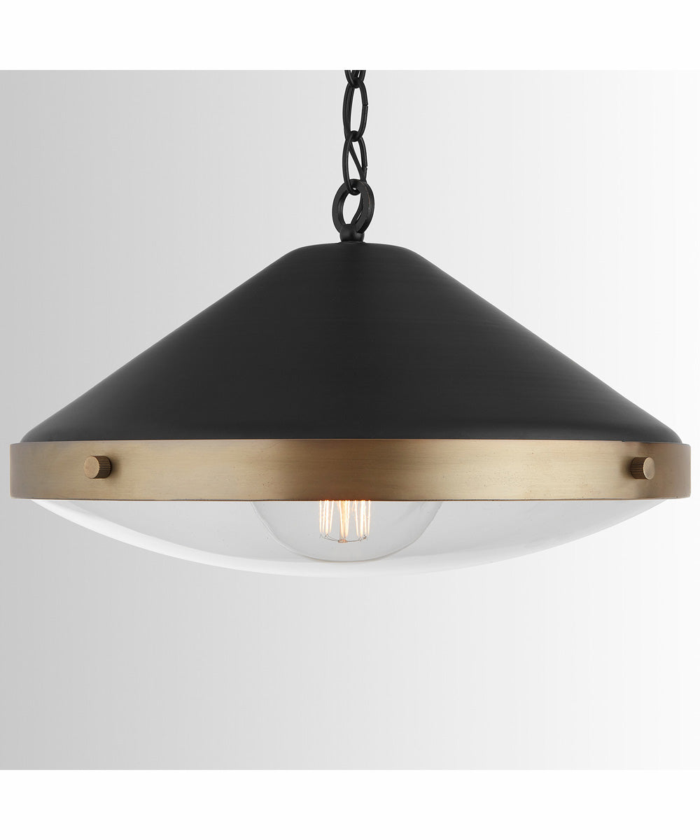 Polaris 1-Light Pendant Aged Brass and Black