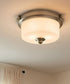 13"W 2-Light Brushed Nickel with White Frosted Glass Shade Flush Mount Light Fixture