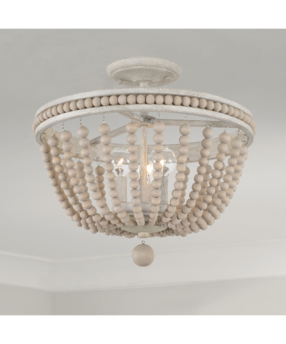 Handley 3-Light Semi-Flush Sand Dollar