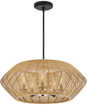 Luca 5-Light Medium Single Tier Chandelier 12v in Black