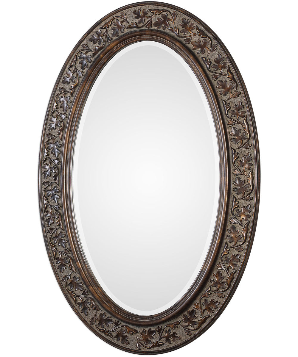 23x34" Wall Mirror Dark Bronze with Antique Gold