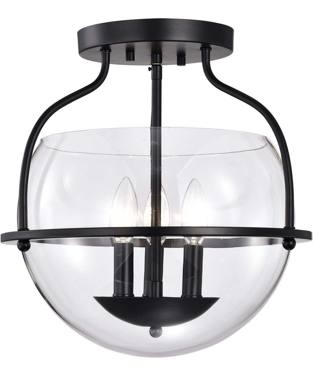 Amado 3-Light Close-to-Ceiling Matte Black