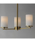 Lateral 3-Light Chandelier Satin Brass