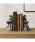 Daydreaming Frogs Aged Silver Bookends, Set of 2
