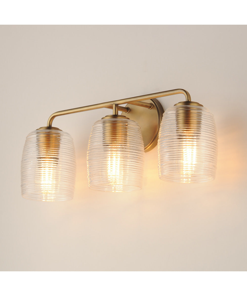 Honey 3-Light Bath Vanity Natural Aged Brass