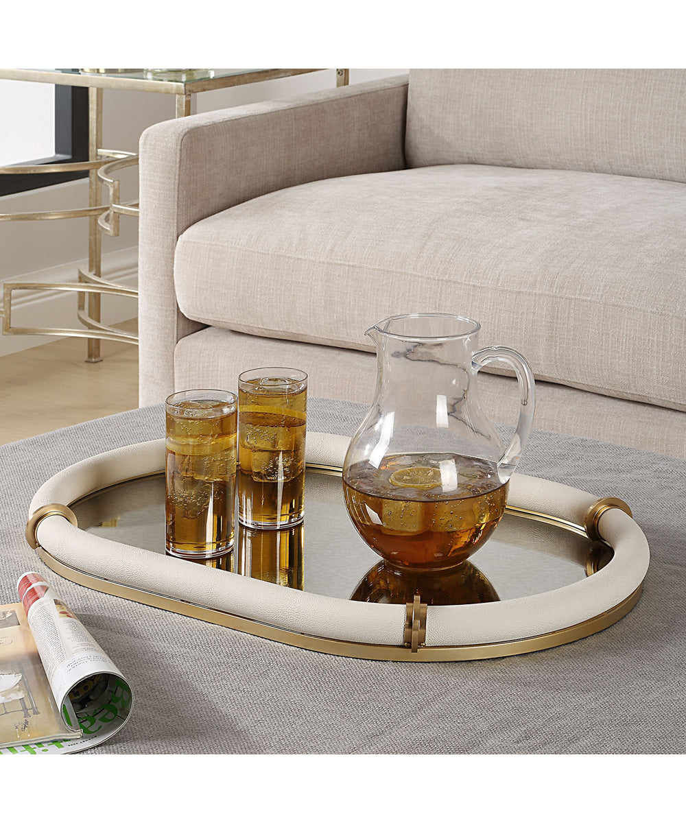 Cyprus Leather Oval Tray