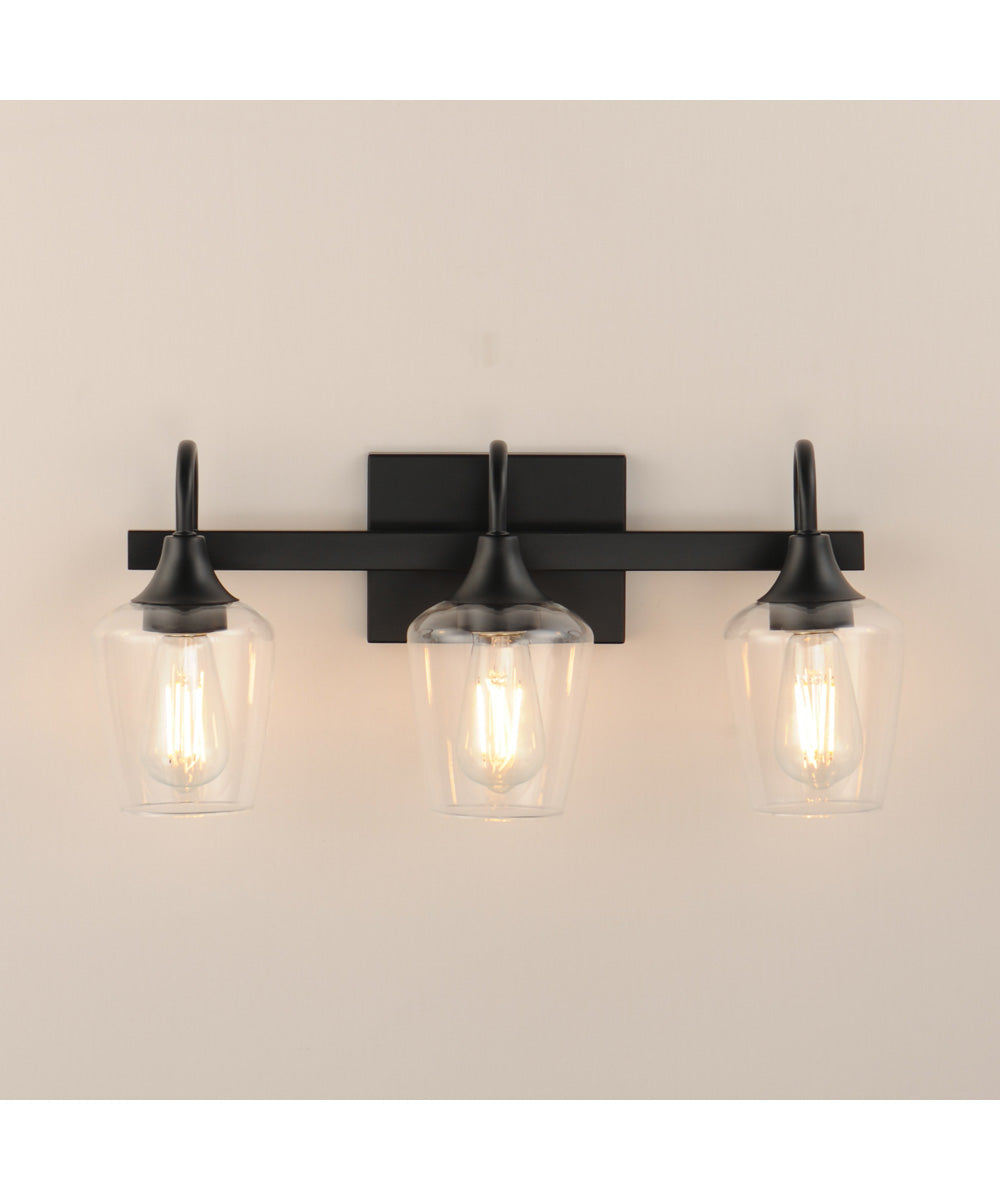 Goblet 3-Light Wall sconce Black