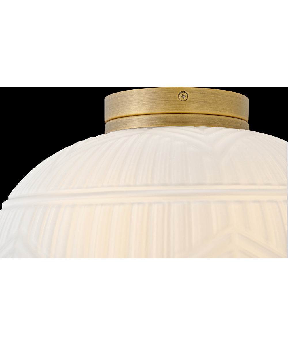 Devon 2-Light Small Flush Mount in Lacquered Brass