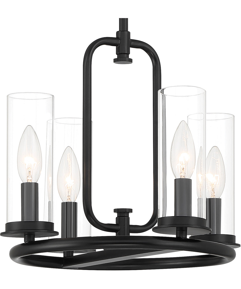 Hudson Heights 4 Light Pendant Convertible Matte Black