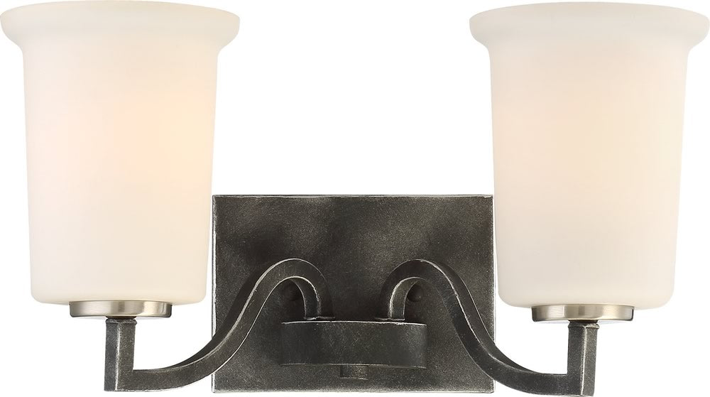 15"W Chester 2-Light Vanity & Wall Iron Black