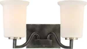 15"W Chester 2-Light Vanity & Wall Iron Black