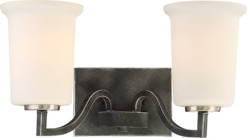 15"W Chester 2-Light Vanity & Wall Iron Black