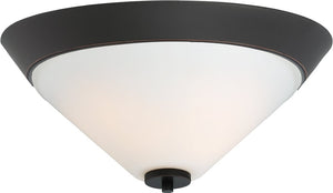 17"W Nome 2-Light Close-to-Ceiling Mahogany Bronze