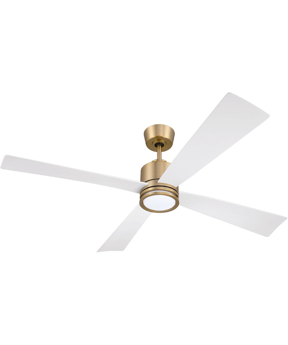 Rhett 52" 4-Blade Indoor/Outdoor Ceiling Fan Damp Rated 1-Light Fan Satin Brass