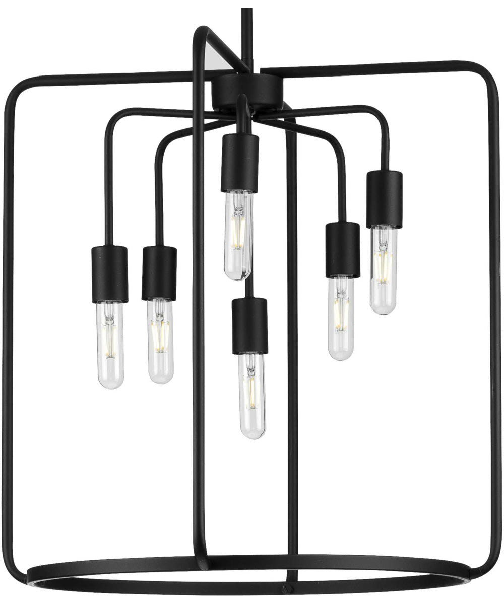 Bonn 6-Light Farmhouse Pendant Light Matte Black
