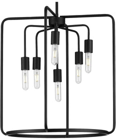 Bonn 6-Light Farmhouse Pendant Light Matte Black