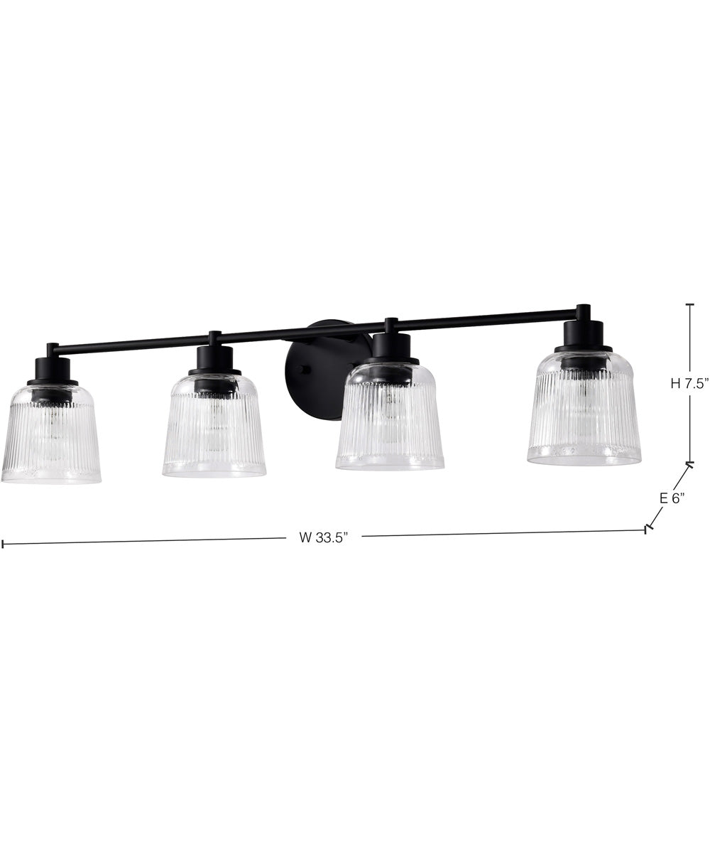 Grayson 4-Light Vanity & Wall Matte Black