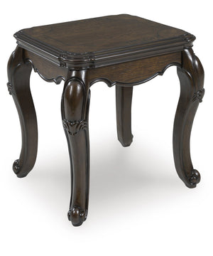 Maylee Rectangular End Table Dark Brown