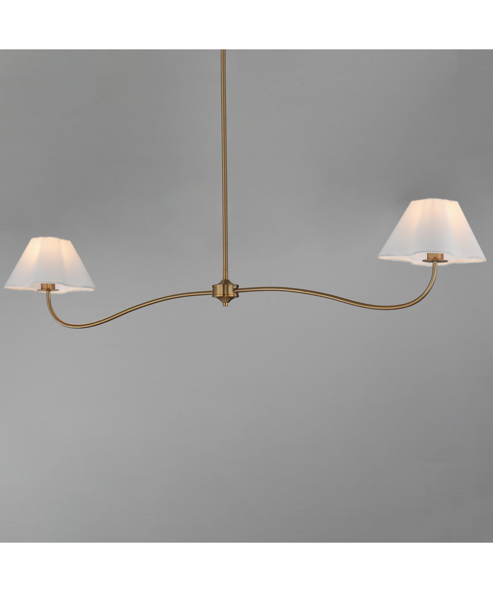 Saxon 2-Light Pendant Natural Aged Brass