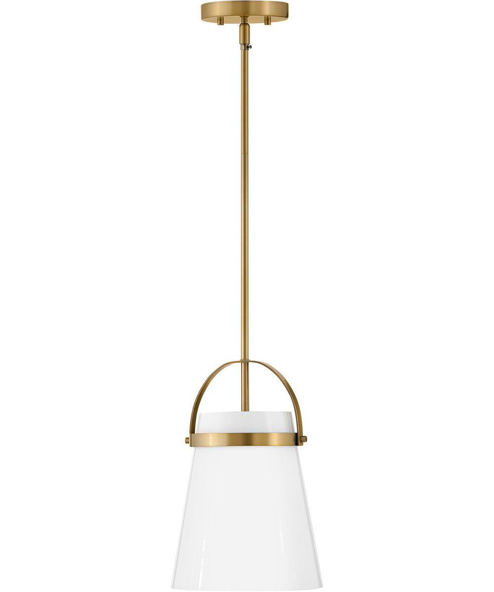 Tori 1-Light Small Single Light Convertible Pendant in Lacquered Brass