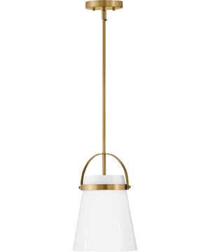 Tori 1-Light Small Single Light Convertible Pendant in Lacquered Brass