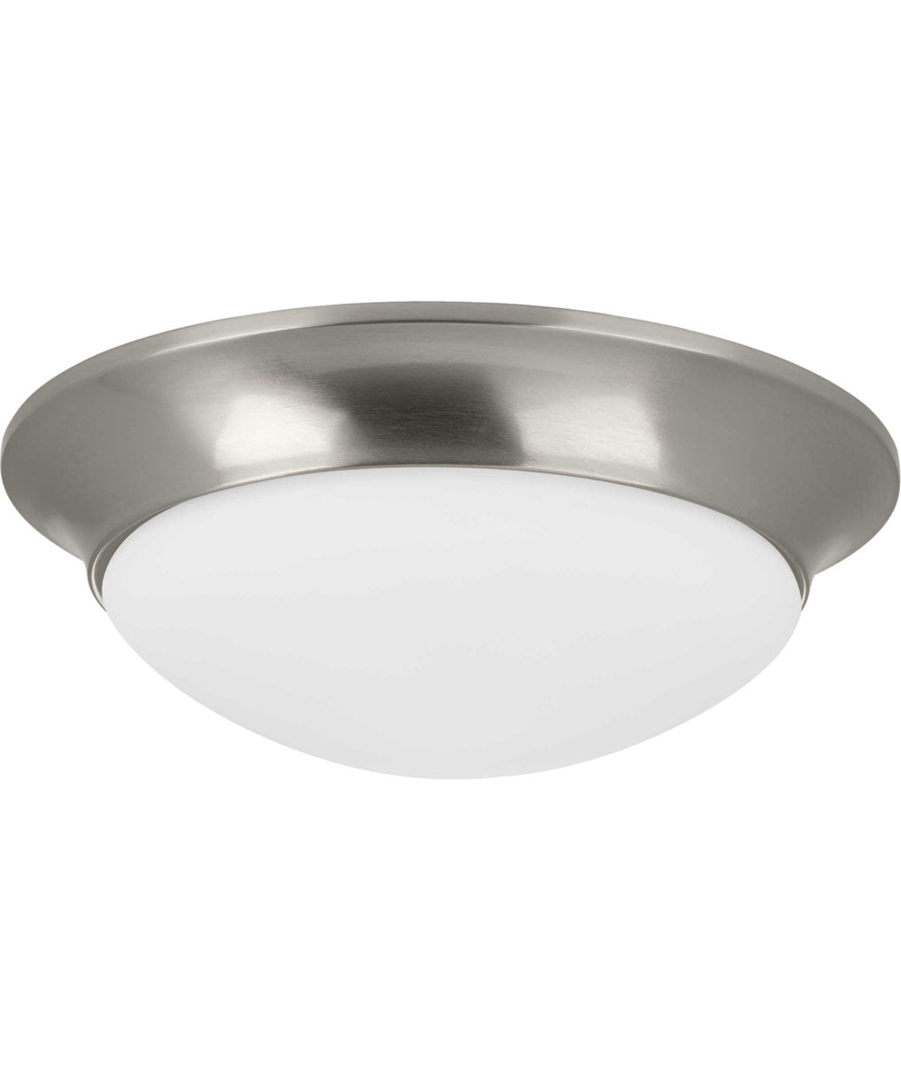 2-Light 14" Etched Glass Flush Mount Brushed Nickel