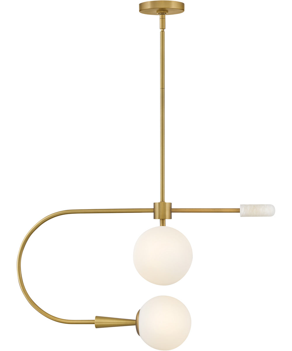Maude 2-Light Medium Single Tier in Lacquered Brass