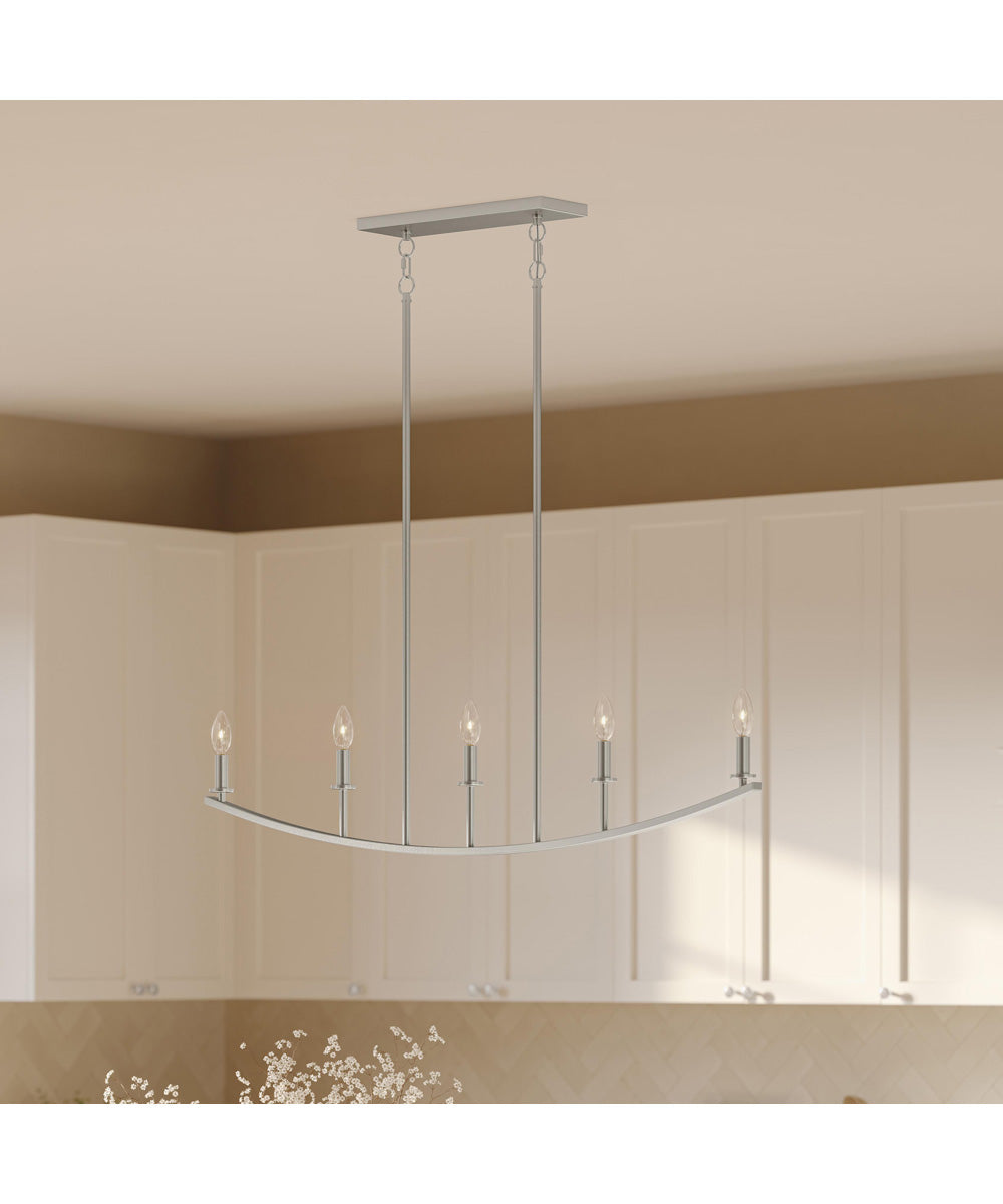 Jheni 5-Light Linear Chandelier Brushed Nickel