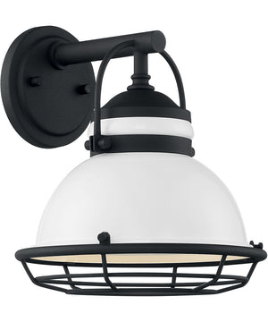 11"H Upton 1-Light Outdoor Gloss White / Textured Black