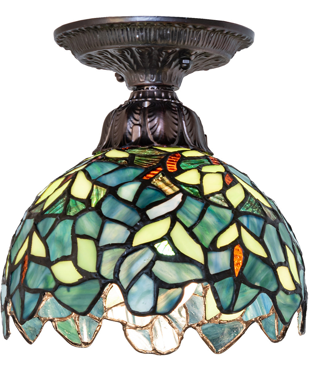 8" Wide Nightfall Wisteria Flushmount