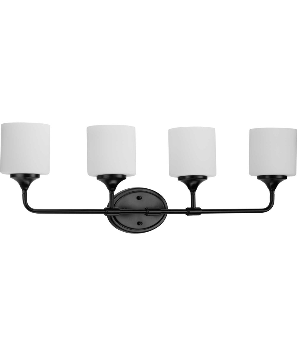 Lynzie 4-Light Etched Opal Glass Modern Bath Vanity Light Matte Black