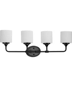 Lynzie 4-Light Etched Opal Glass Modern Bath Vanity Light Matte Black
