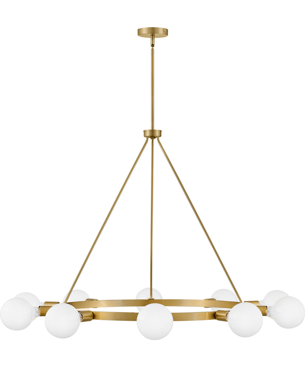 Orla 10-Light Large Single Tier Chandelier in Lacquered Brass