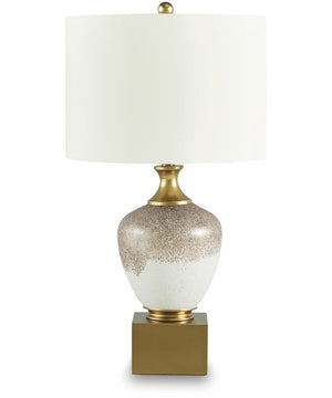 Tavisburg Glass Table Lamp Brown/White/Gold