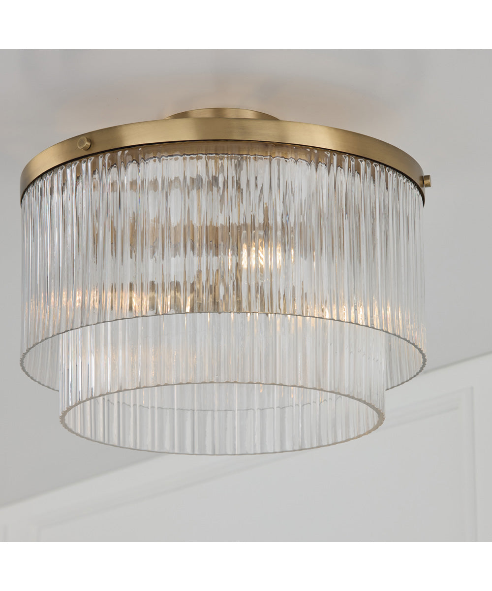 Vaughn 3-Light Pendant Aged Brass