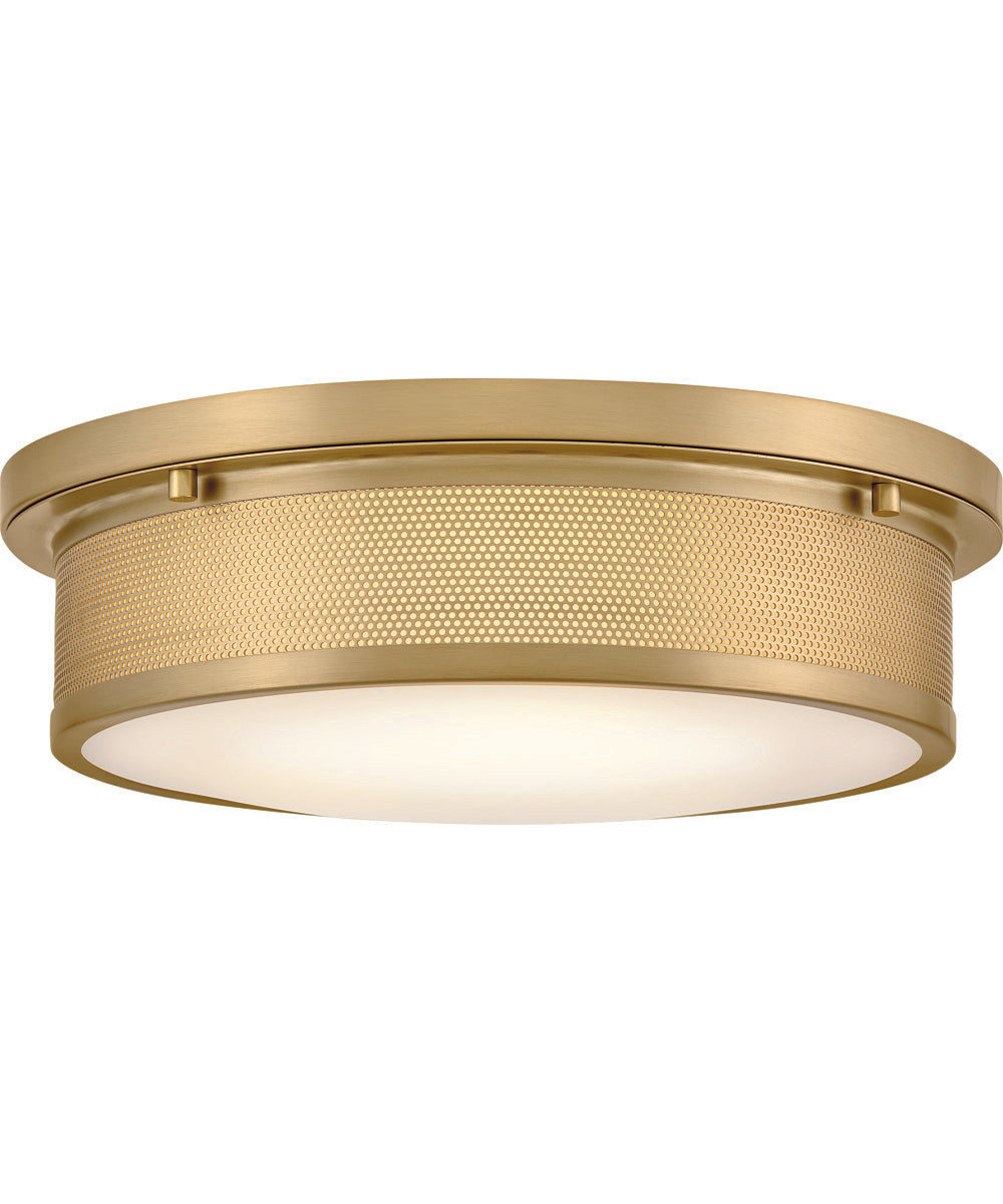 Pierce 3-Light Medium Flush Mount in Lacquered Brass