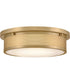 Pierce 3-Light Medium Flush Mount in Lacquered Brass