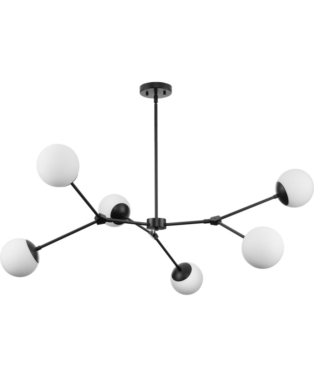 Haas 6-Light Mid-Century Modern Chandelier Matte Black