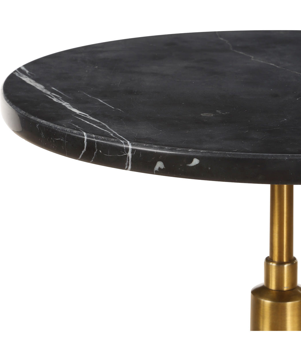 Rosston Black Marble Accent Table