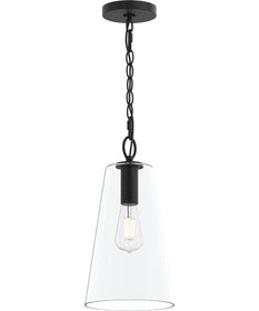 Jheni 1-Light Pendant with Clear Glass Shade Matte Black