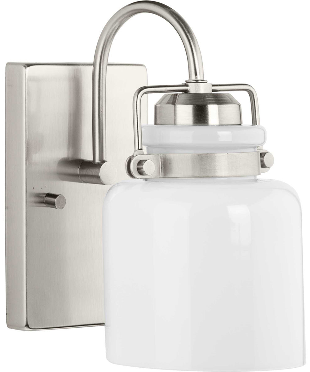 Fessler 1-Light Opal Glass Farmhouse Bath Light Brushed Nickel