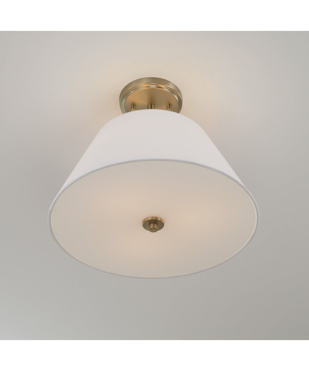 Parson 3-Light Semi-Flush Matte Brass