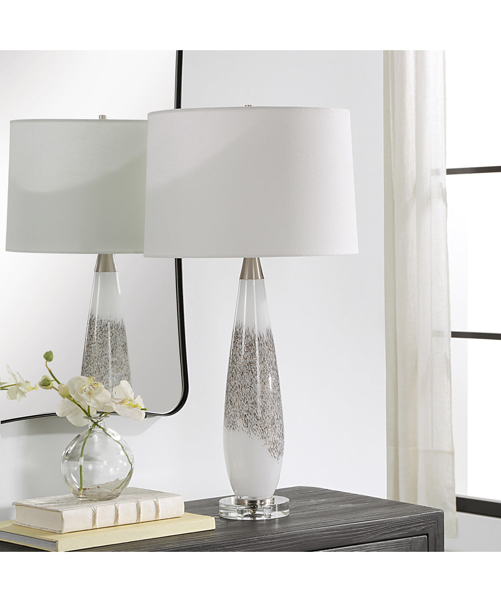 Quinn White & Silver Table Lamp