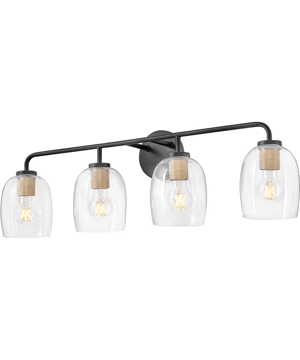Percy 4-Light Large Four Light Vanity in Black