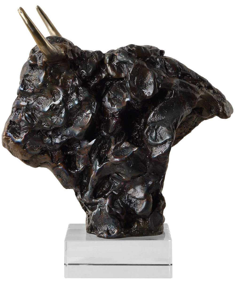 Bison Bust Bronze Sculpture