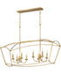 Plumette 8-Light Linear Pendant Gold Leaf