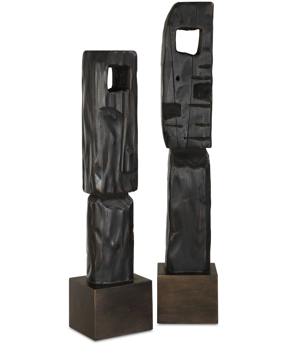 Cipher Black Wood Totems Set of 2