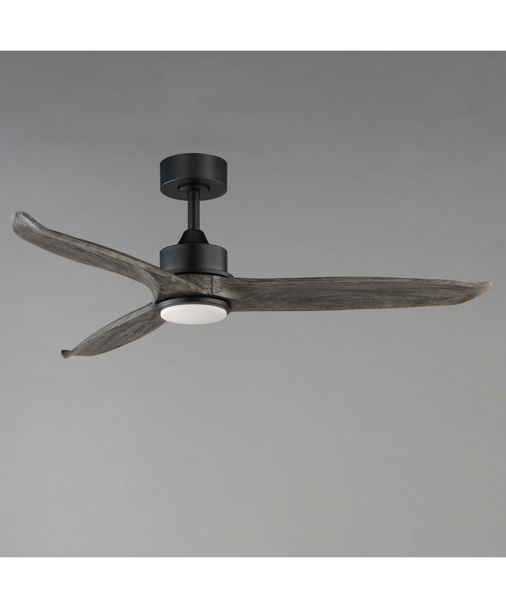 Woodwind 52 inch Solid Wood Blade Fan w LED Light Kit Black