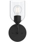 Ilia 1-Light Wall Sconce with Clear Glass Shade Matte Black