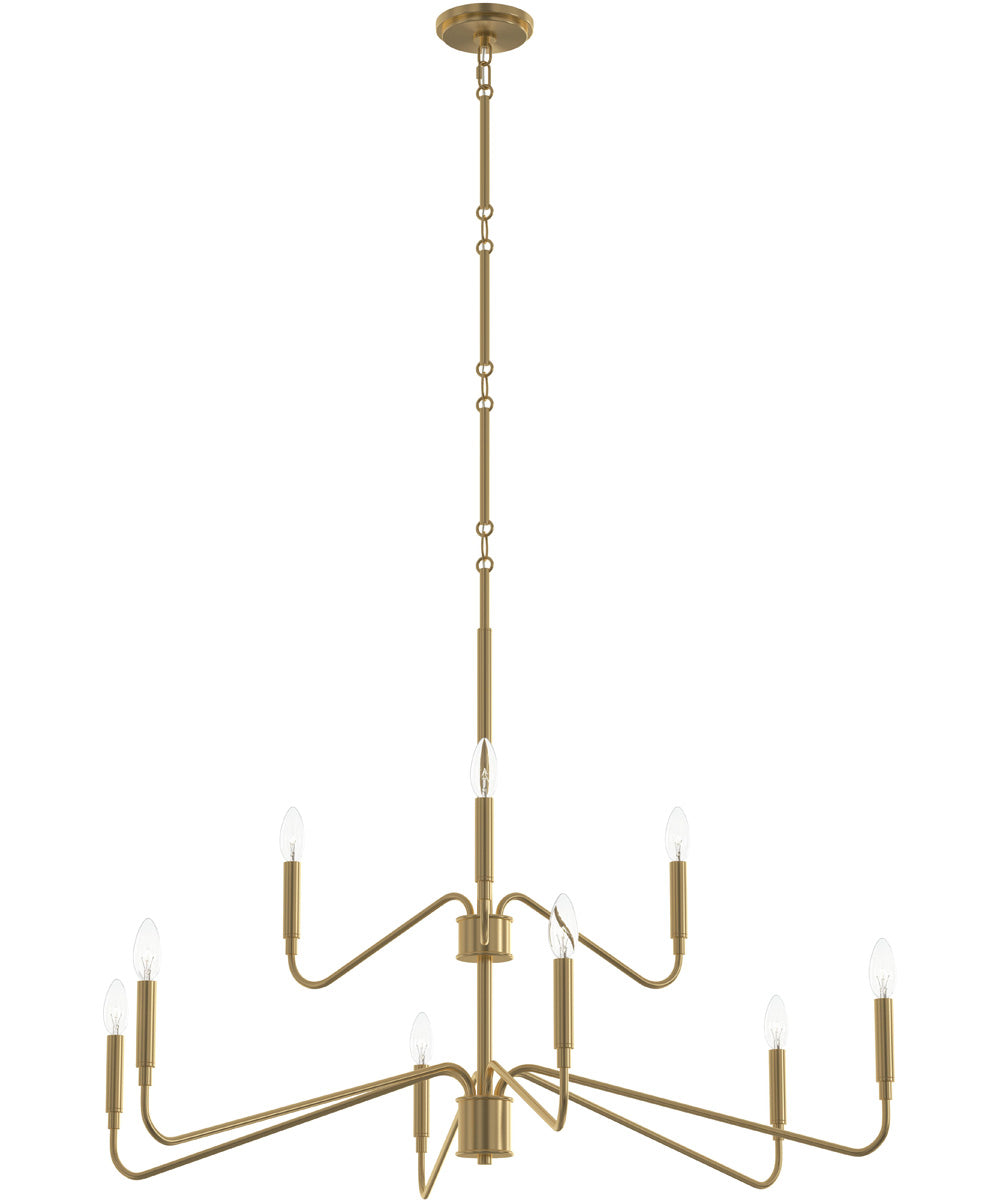 Pilar Two-Tier 9-Light Chandelier Brushed Gold